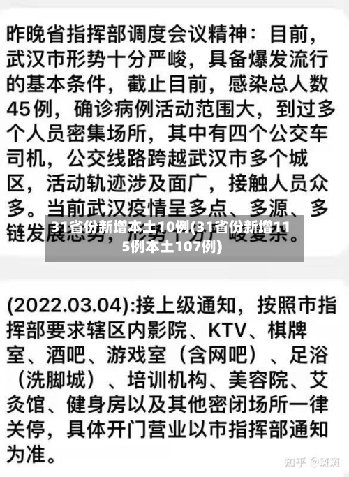 31省份新增本土10例(31省份新增115例本土107例)
