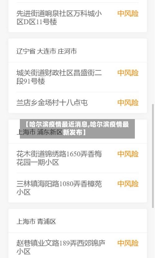 【哈尔滨疫情最近消息,哈尔滨疫情最新发布】