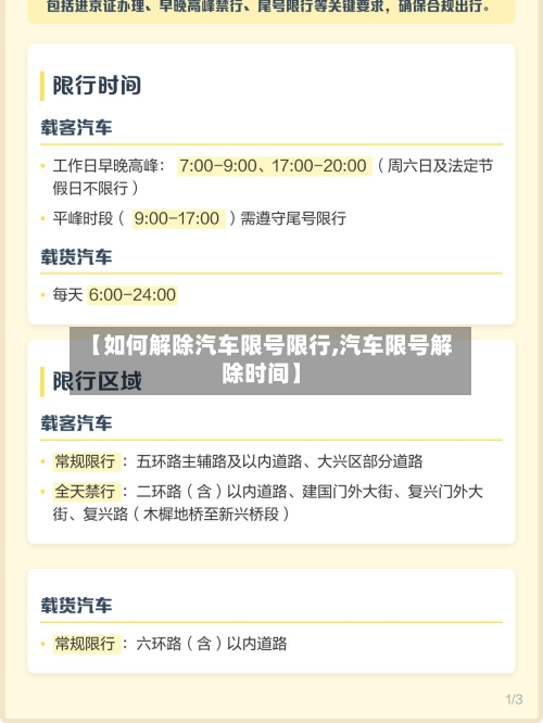 【如何解除汽车限号限行,汽车限号解除时间】