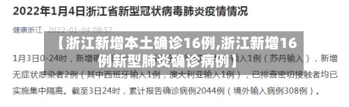 【浙江新增本土确诊16例,浙江新增16例新型肺炎确诊病例】