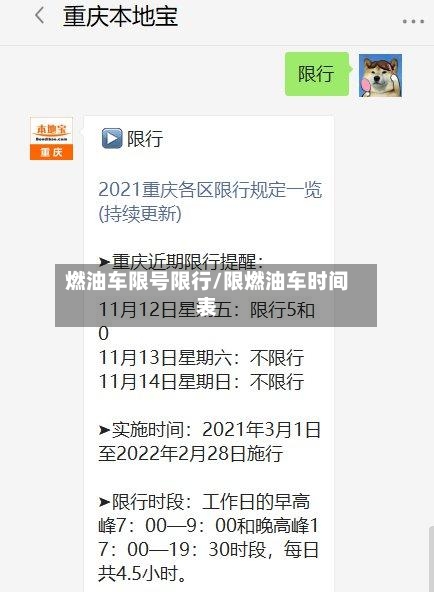 燃油车限号限行/限燃油车时间表