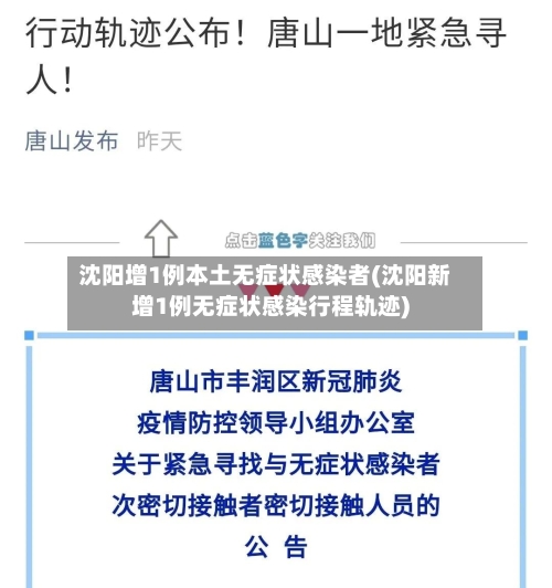 沈阳增1例本土无症状感染者(沈阳新增1例无症状感染行程轨迹)