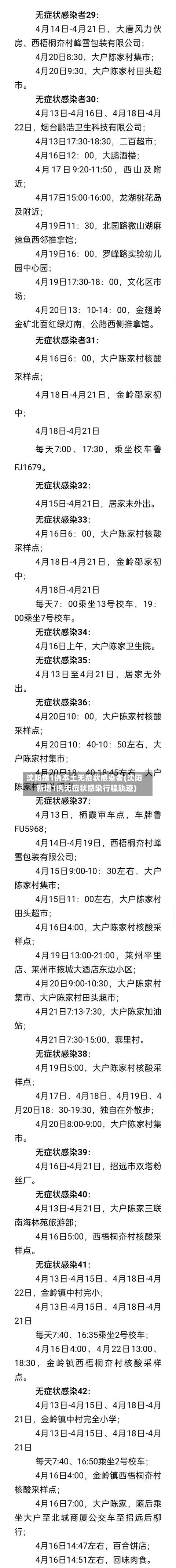 沈阳增1例本土无症状感染者(沈阳新增1例无症状感染行程轨迹)-第3张图片
