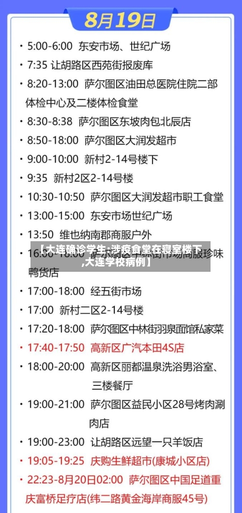 【大连确诊学生:涉疫食堂在寝室楼下,大连学校病例】