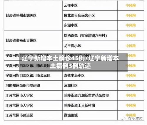 辽宁新增本土确诊45例/辽宁新增本土病例3例轨迹-第2张图片