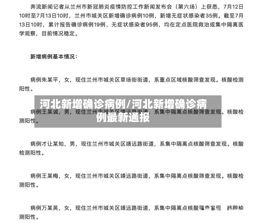 河北新增确诊病例/河北新增确诊病例最新通报