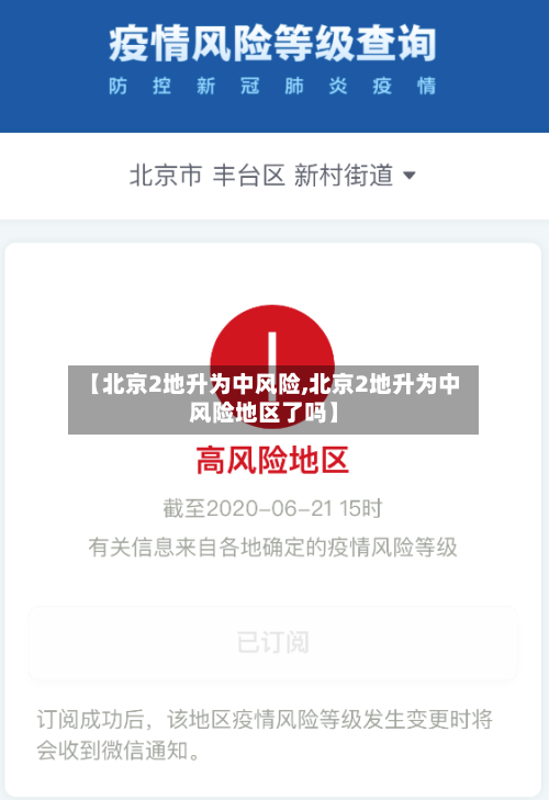 【北京2地升为中风险,北京2地升为中风险地区了吗】-第2张图片