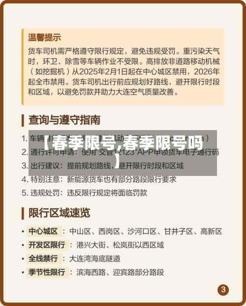 【春季限号,春季限号吗】