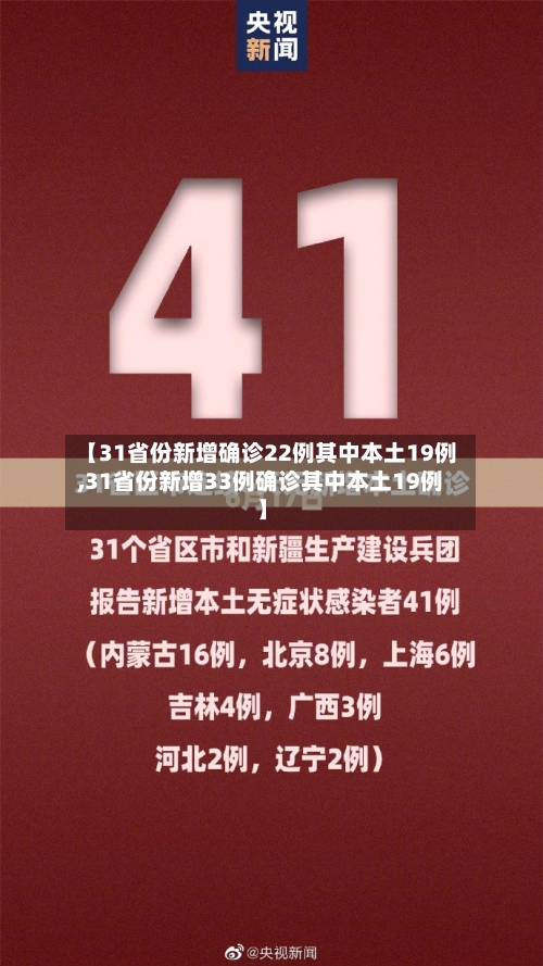 【31省份新增确诊22例其中本土19例,31省份新增33例确诊其中本土19例】