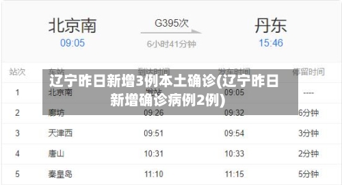 辽宁昨日新增3例本土确诊(辽宁昨日新增确诊病例2例)