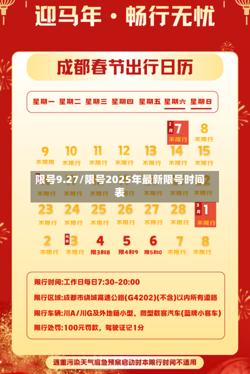 限号9.27/限号2025年最新限号时间表