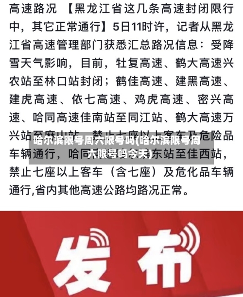 哈尔滨限号周六限号吗(哈尔滨限号周六限号吗今天)-第2张图片