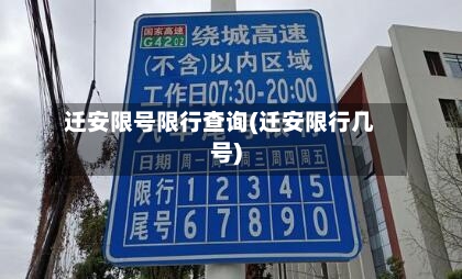 迁安限号限行查询(迁安限行几号)