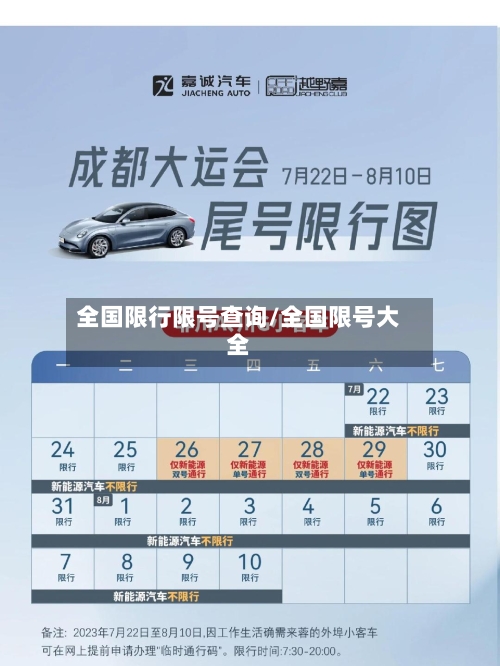 全国限行限号查询/全国限号大全