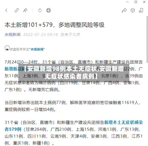 【安徽新增98例本土无症状,安徽新增无症状感染者病例】-第2张图片