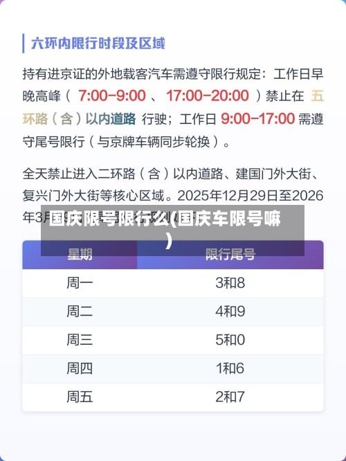 国庆限号限行么(国庆车限号嘛)-第3张图片