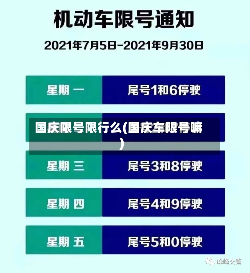 国庆限号限行么(国庆车限号嘛)