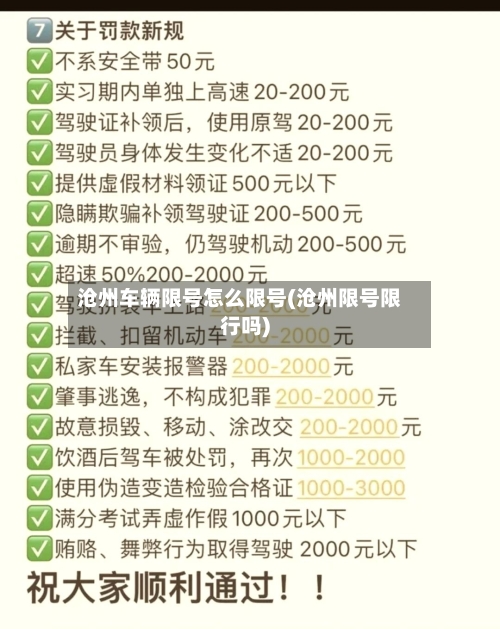 沧州车辆限号怎么限号(沧州限号限行吗)-第2张图片