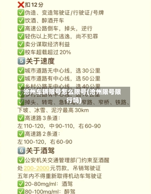 沧州车辆限号怎么限号(沧州限号限行吗)-第3张图片