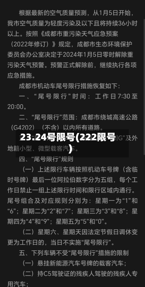 23.24号限号(222限号)