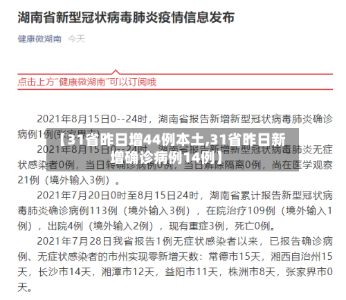 【31省昨日增44例本土,31省昨日新增确诊病例14例】-第2张图片