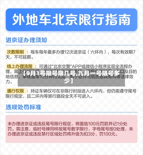 【9月1号限号限几号,九月一号限号多少】-第2张图片