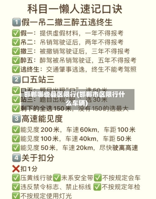 邯郸哪些县区限行(邯郸市区限行什么车辆)-第2张图片