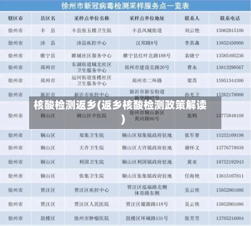 核酸检测返乡(返乡核酸检测政策解读)