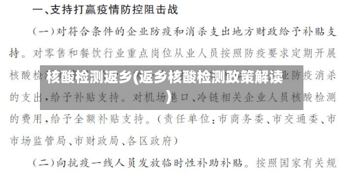 核酸检测返乡(返乡核酸检测政策解读)-第3张图片