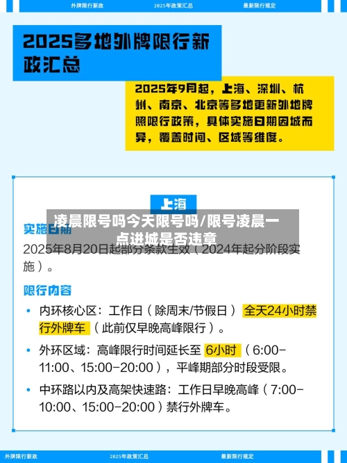 凌晨限号吗今天限号吗/限号凌晨一点进城是否违章