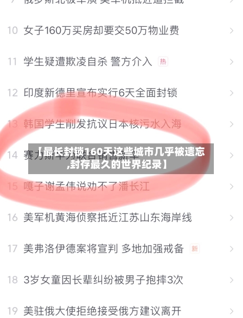 【最长封锁160天这些城市几乎被遗忘,封存最久的世界纪录】-第2张图片