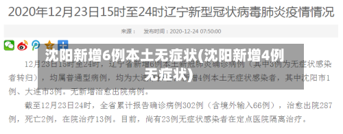 沈阳新增6例本土无症状(沈阳新增4例无症状)-第3张图片