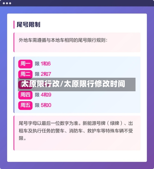 太原限行改/太原限行修改时间-第2张图片