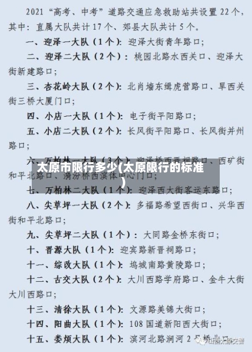 太原市限行多少(太原限行的标准)-第3张图片