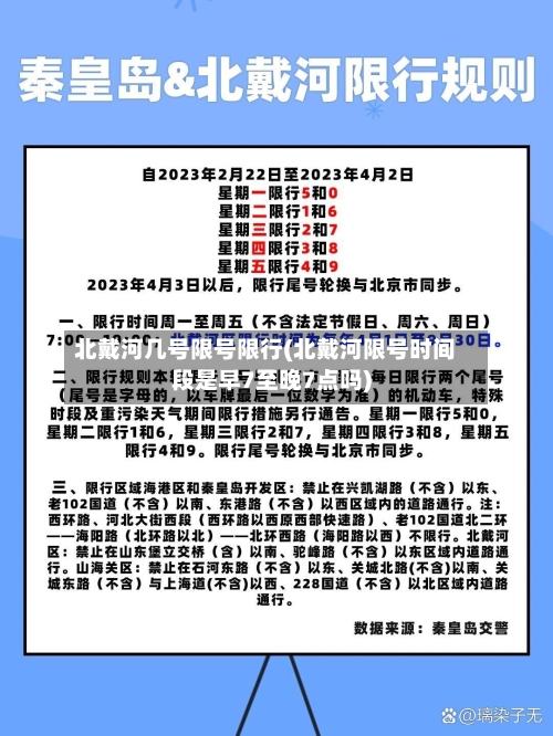 北戴河几号限号限行(北戴河限号时间段是早7至晚7点吗)