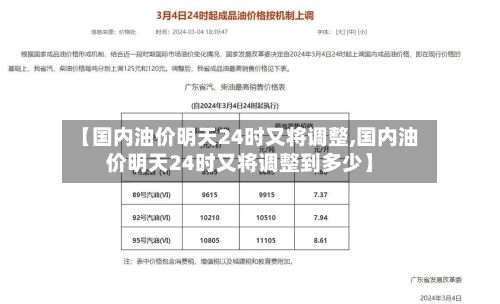 【国内油价明天24时又将调整,国内油价明天24时又将调整到多少】