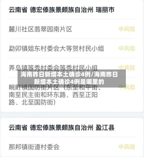海南昨日新增本土确诊4例/海南昨日新增本土确诊4例是哪里的