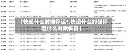 【快递什么时候停运?,快递什么时候停运什么时候恢复】-第3张图片