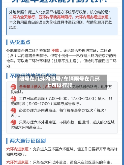 限号在几环内限号/车辆限号在几环上可以行驶-第2张图片