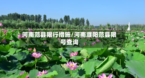 河南范县限行措施/河南濮阳范县限号查询-第2张图片