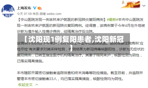 【沈阳现1例复阳患者,沈阳新冠】-第2张图片