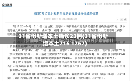 31省份新增本土确诊23例(31省份新增本土216 1267)