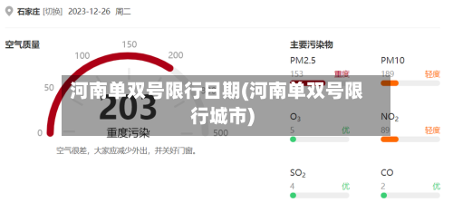 河南单双号限行日期(河南单双号限行城市)