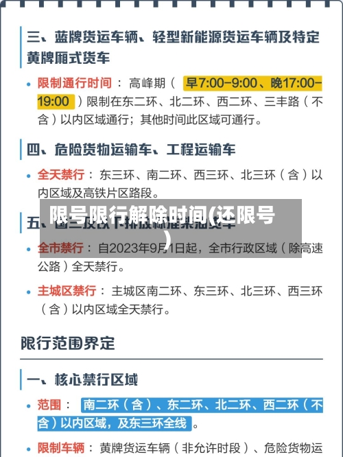 限号限行解除时间(还限号)