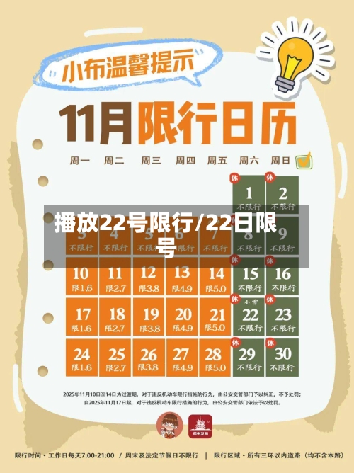 播放22号限行/22日限号