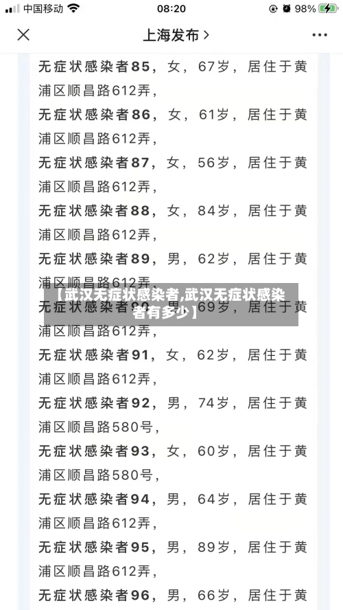 【武汉无症状感染者,武汉无症状感染者有多少】