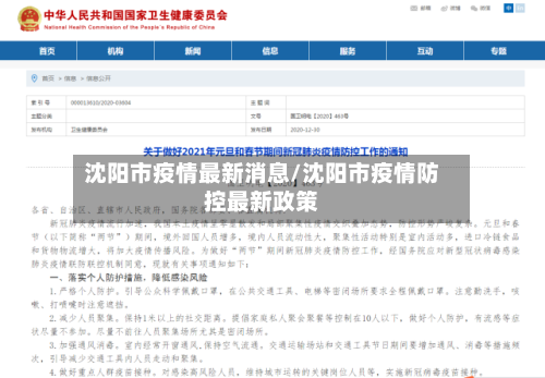 沈阳市疫情最新消息/沈阳市疫情防控最新政策