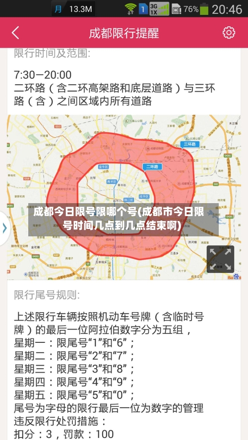 成都今日限号限哪个号(成都市今日限号时间几点到几点结束啊)