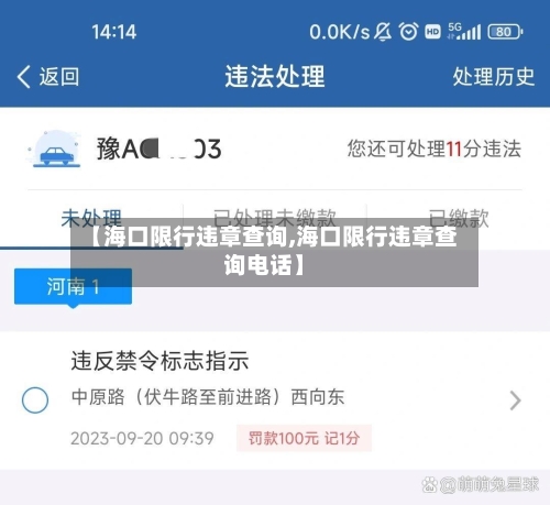 【海口限行违章查询,海口限行违章查询电话】