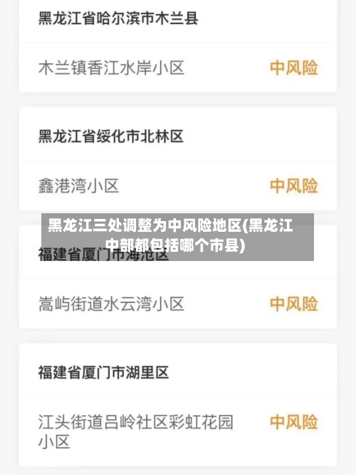 黑龙江三处调整为中风险地区(黑龙江中部都包括哪个市县)-第3张图片